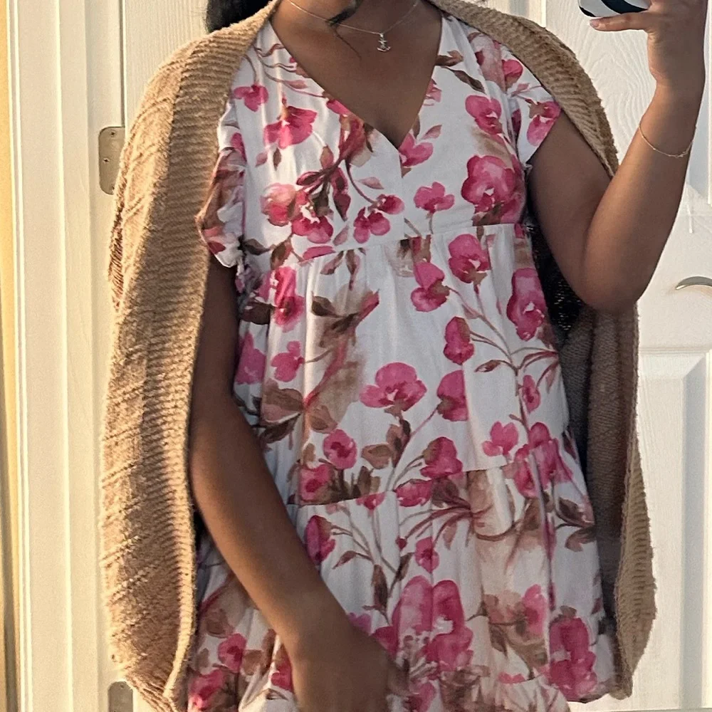 Flutter Sleeve Tiered Mini Dress - Picture 10 of 11